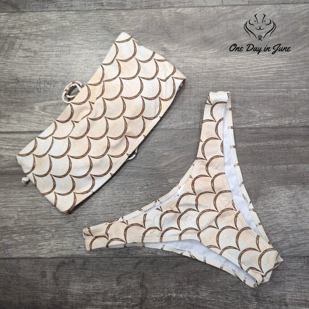 ODIJ Bandeau Scale Bikini Swimsuit Size M